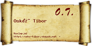 Oskó Tibor névjegykártya