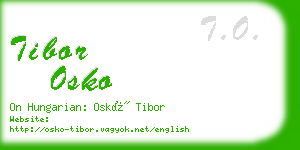 tibor osko business card